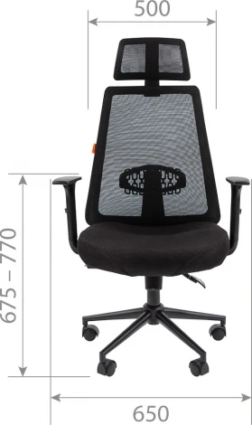 Компьютерное кресло CHAIRMAN 535 BLACK (Пластик,Ткань,Сетка/Серый)