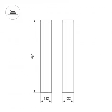 Наземный светильник светодиодный LGD-FLINT-BOLL-H900-18W Warm3000 (BK, 45 deg, 230V) (Arlight, IP65 Металл) 050733