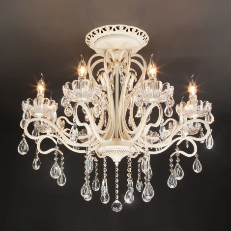 Потолочная люстра Eurosvet 12205 12205/8 белый (хрусталь Strotskis, подсвечник, свеча)