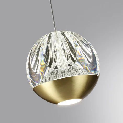 Подвесной светильник Odeon Light Sono 5101/5L под латунь/прозрачный/акрил "2 в 1" LED 5W 4000K (220V, на проводе, шар)