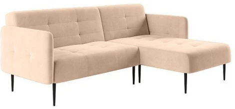 Monaco диван-кровать с шезлонгом, с подлокотниками, бархат бежевый 5 Top Concept арт.13008