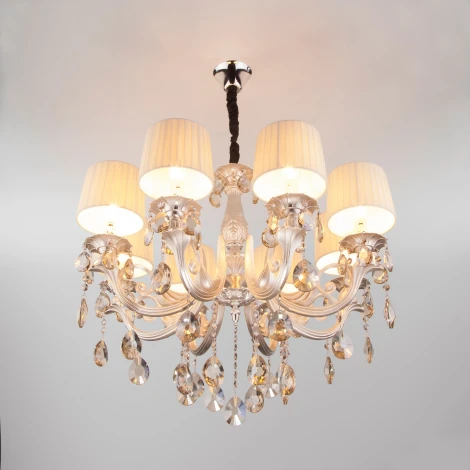 Подвесная люстра Eurosvet Argenta 10098/8 серебро/тонированный хрусталь Strotskis