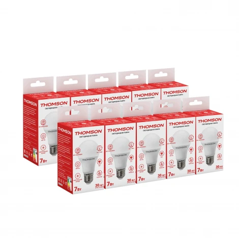 Лампочка светодиодная белая груша E27 7W Thomson A60 TH-B2002