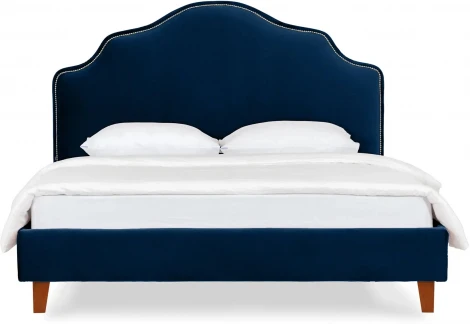 Кровать Queen II Victoria L 1600 ОГОГО (арт.663247), (Ткань/Синий)