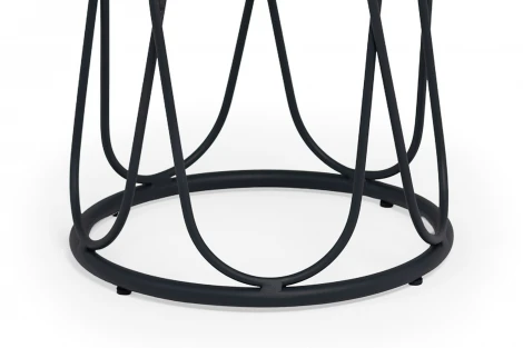 "Перу" журнальный стол из HPL круглый Ø40 H55, каркас из алюминия темно-серый (RAL 7024) муар, цвет столешницы "серый гранит" 4SIS GRAY-D40-Al-PER(Ral7024Mua)-4sis