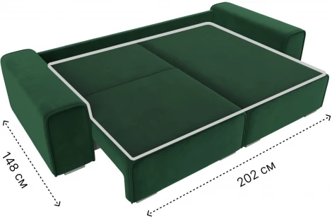 Диван угловой Лига-029 правый угол (Зеленый/Велюр) Лига Диванов арт.121926