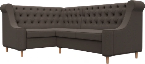 Диван кухонный угловой Бронкс левый угол (Коричневый/Рогожка) Лига Диванов арт.123823L