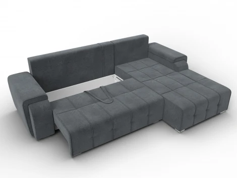 Диван угловой Лига-121 правый угол (ДСП,Брус,Велюр/Светло-серый) Лига Диванов 137355