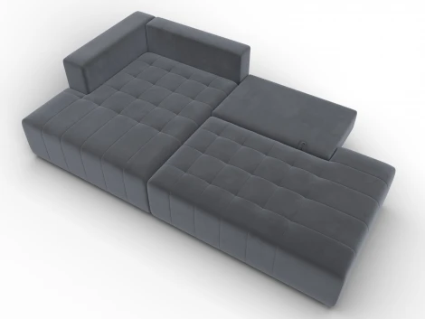 Диван угловой Лига-103 НПБ угол левый (ДСП,Брус,Фанера,Велюр/Серый) Лига Диванов 134817L