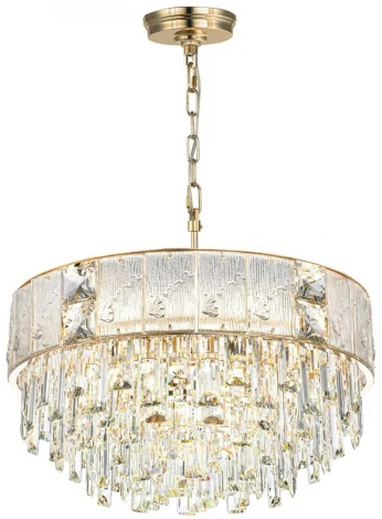 Подвесная люстра Odeon Light Fiesta 5070/11 золото/прозрачный/матовый/металл/хрусталь/стекло E14 11*40W (220V, на цепи)