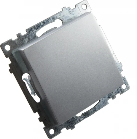 Выключатель одноклавишный (серебро) Stekker Катрин 39575