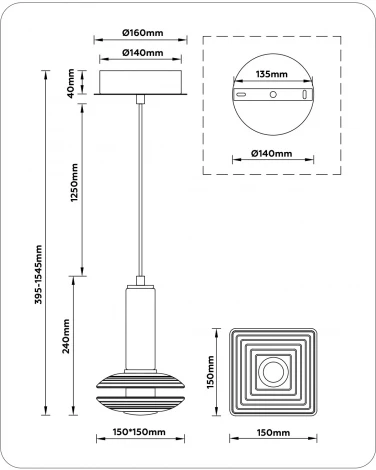 Подвесной светодиодный светильник Ambrella High Light LH31001 (220V, на проводе)
