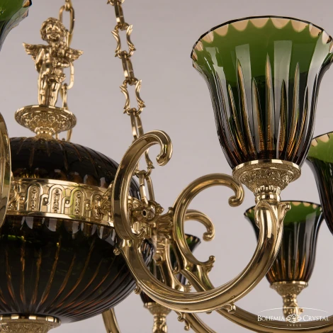 Подвесная люстра Bohemia Verona 72009P/9/250 G P2 U Amber-Green/H-1K Y8 FA10B