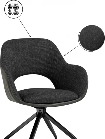 Стул на металлокаркасе Woodville Memfis graphite / black арт.15838