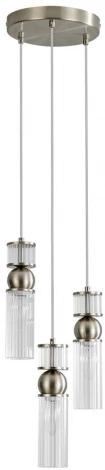 Подвесной светильник Lumion Denver 8277/3A сатин никель/прозрачный, металл/стекло Е14 3*40W 220V (на проводе)