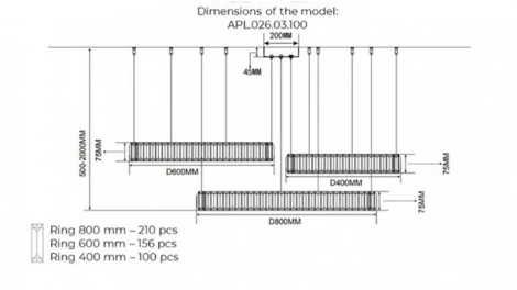 Подвесной светильник Aployt Nicoletta APL.026.03.100 (LED, 220V, на тросе, кольцо)