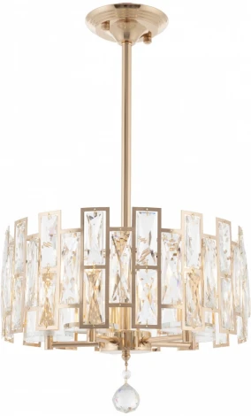 Подвесная люстра хрустальная на штанге Arte Milano Sorrento-4209 374209/5/350/380 GD (220V)