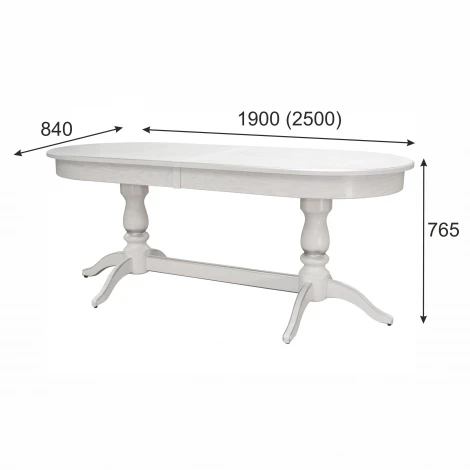 Стол обеденный Тарун 5 раздвижной белый/серебро 190/250*84 от фабрики Mebelik