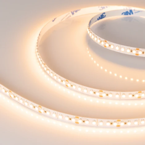 Светодиодная лента RT-A180-8mm 24V Warm2700 (14.4W/m, IP20, 3528, 5m) (Arlight, 14.4 Вт/м, IP20) 017419(1) RT открытая