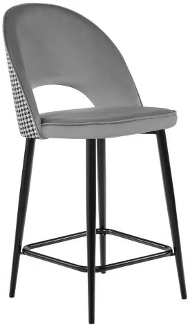 Стул Bradex Home полубарный Leo темно-серый с жаккардом, с поворотным механизмом (RF 0269)