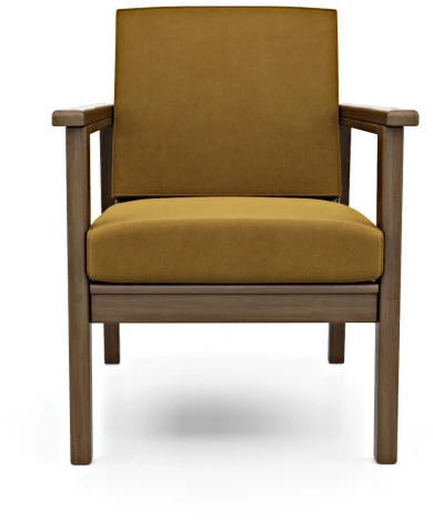 Кресло Arsko Лориан орех велюр горчичный