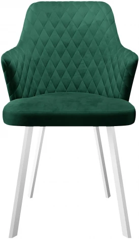 Стул DikLine 345 K13 изумруд, ножки белые арт.00-00076158