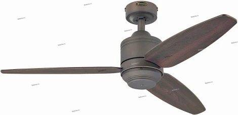 Вентилятор потолочный Westinghouse Sydney, 3 лопасти, черный, венге и махагон
