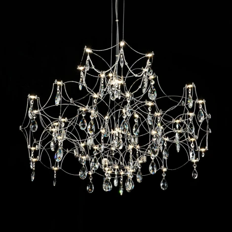 Подвесная люстра светодиодная хрустальная с пультом с регулировкой цветовой температуры Modelux MODELUX ML.7815.750P CH