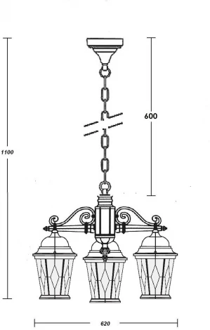 Уличный светильник подвесной Oasis Light ASTORIA 2M 91470M/3 Gw ромб (220V, на цепи, IP44)