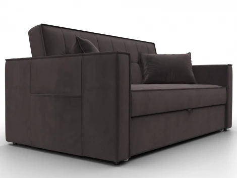 Диван прямой Лига-104 (140) (ЛДСП,Брус,Фанера,Велюр/Коричневый) Лига Диванов 134872