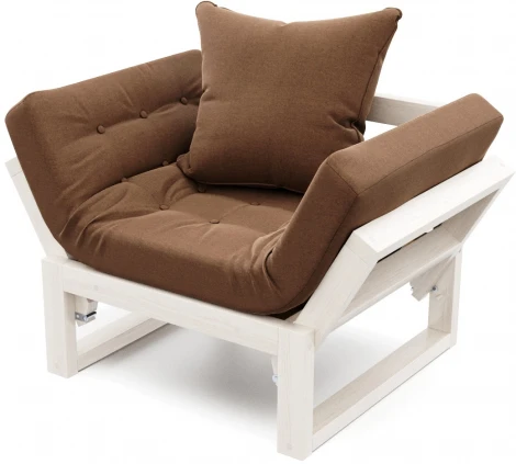 Кресло Arsko Амбер беленый дуб коричневая рогожка