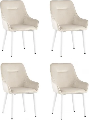 Стул Диана велюр кремовый ножки белые 4 шт Stool Group (арт.УТ000037405)