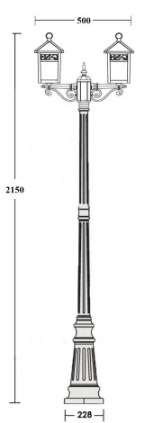Наземный фонарь Oasis Light KRAKOV 2 87309A Gb (220V, фонарь, IP44)