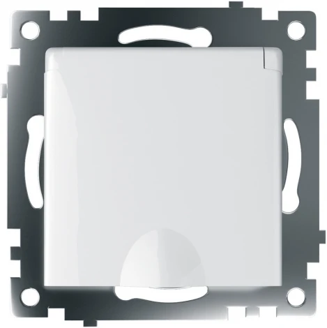 Розетка с заземлением защитной крышкой и шторками (белый) Stekker Катрин 39302