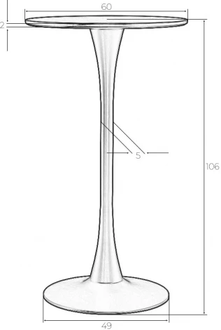 Стол барный MIA BAR Dobrin (черная столешница, черное основание)