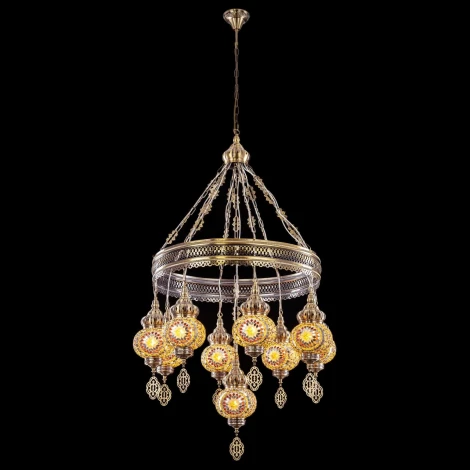 Подвесная люстра с подвесками Citilux Каир CL419185 Мозаика янтарь