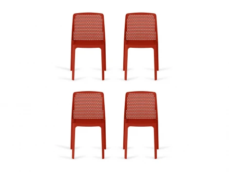 Комплект стульев Bottega 4 шт. ОГОГО Обстановочка! 966322 (Пластик/Красный)