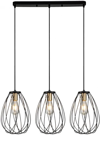 Подвесной светильник Barrie 10180/3S E27*60W Black/Brass (220V, на проводе)