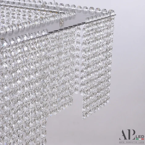 Подвесная люстра светодиодная APL LED Sicilia SH04.71.A.Ni.4000 (220V, хрусталь, на тросе)