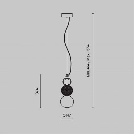 Подвесной светильник Maytoni Collar P069PL-L16G3K (LED, 220V, на проводе, шарики)