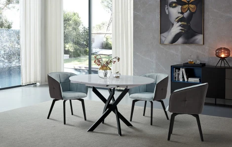 Стол B2303-1 белый лак/черный