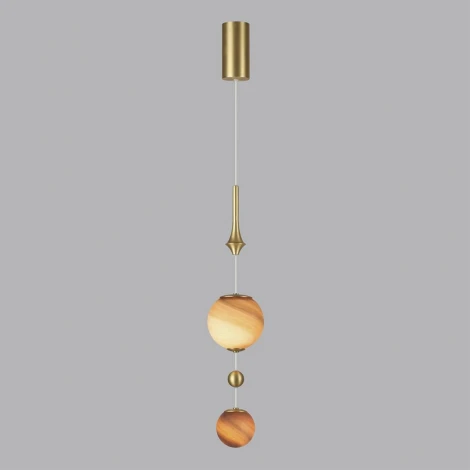 Подвесной светильник Odeon Light Callisto 5457/4L светлая сатин.латунь/белый/бежевый/коричневый/металл/стекло LED x 4W 2500K