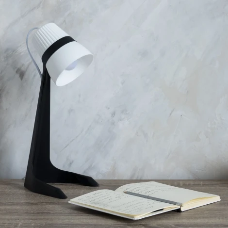 Настольная лампа 40W E14 с выключателем черный/белым Uniel ULO-K22 D/E14/A BLACK/WHITE