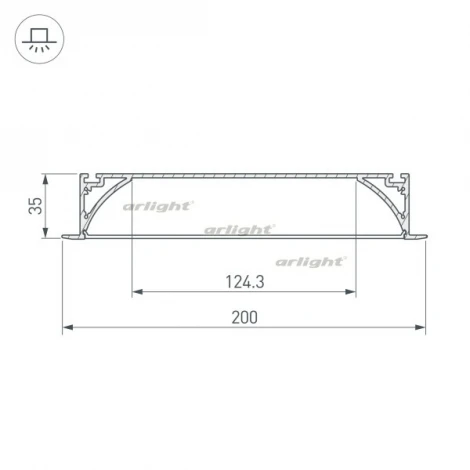 Профиль с экраном ARH-POWER-W200-F-2000 ANOD (Алюминий) 027916 Arlight