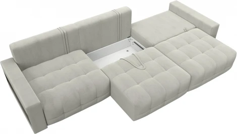 Диван прямой с полками Лига-053 НПБ Лонг Лига Диванов (Велюр) арт.128922