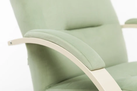 Кресло-качалка Leset Милано (Фанера,Березовый шпон,Металл,Велюр/Бирюзовый) арт.2500000065484