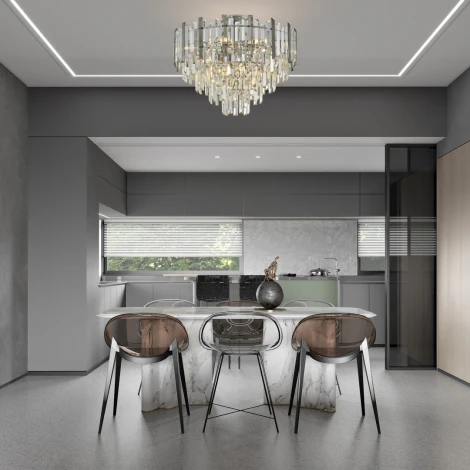 Потолочная люстра хрустальная на штанге Arte Milano Sorrento-4409 374409/9/60/570 CR (220V)