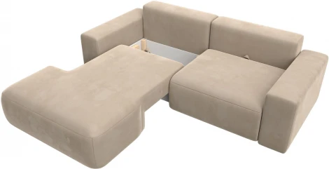 Диван угловой Лига-036 НПБ Классик левый угол (Бежевый/Велюр) Лига Диванов арт.121373L