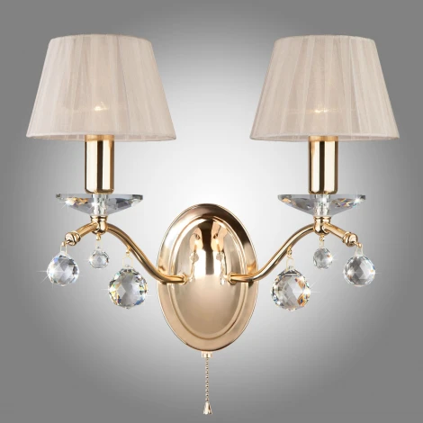 Бра Eurosvet Эстель 10058/2 золото/прозрачный хрусталь Strotskis