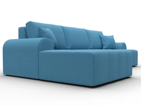 Диван угловой Лига-080 угол левый (ДСП/Пластик/Рогожка/Голубой) Лига Диванов 134743L